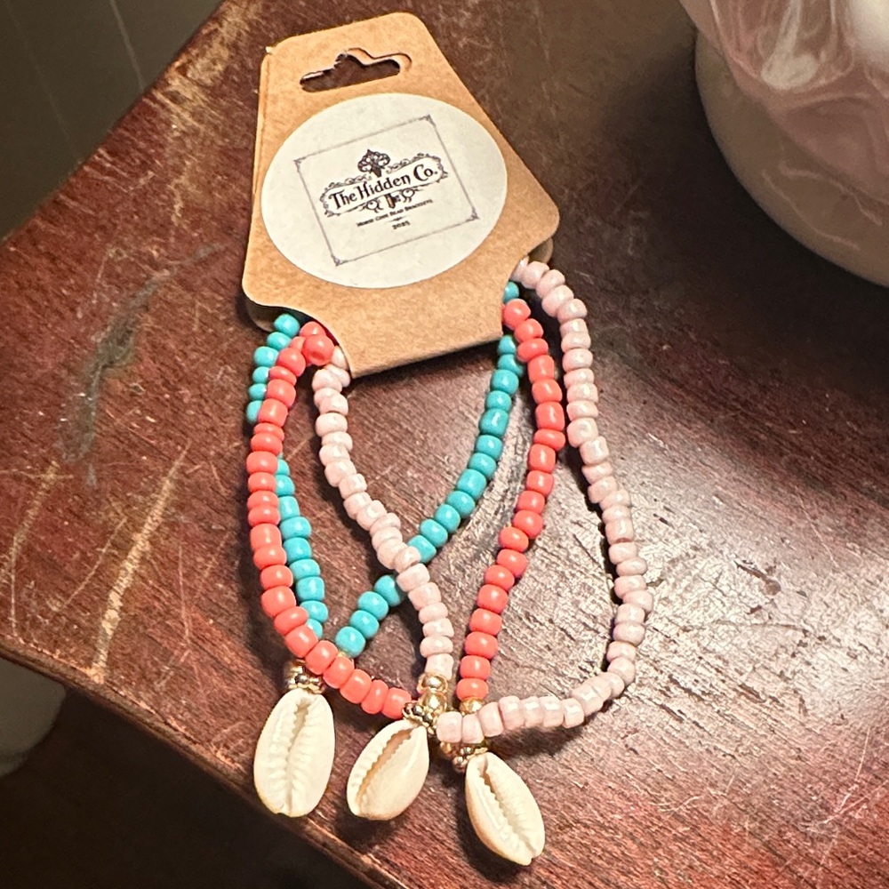 Coral and Turquoise Beaded Bracelet Set